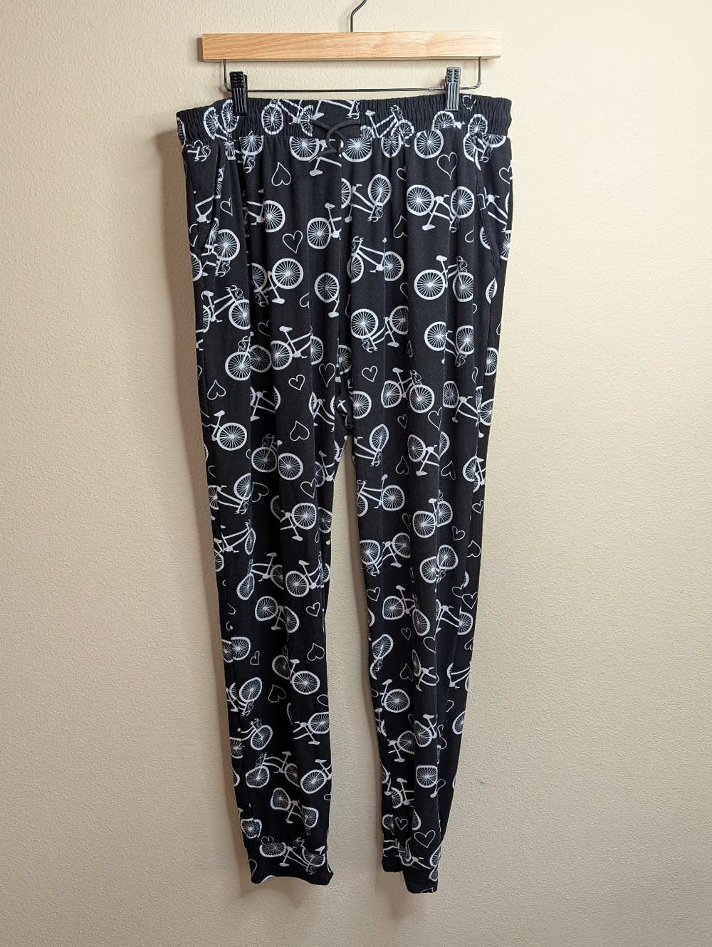 Bicycle Print Jogger Pants | Size 3XL | Black & White